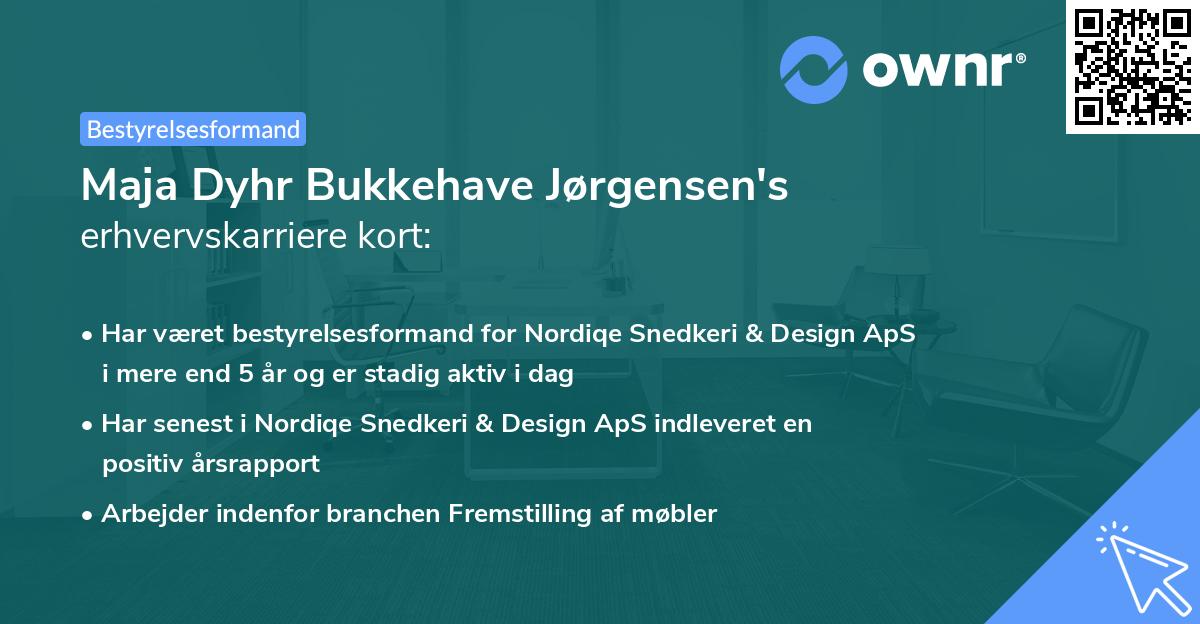 Maja Dyhr Bukkehave Jørgensen's erhvervskarriere kort