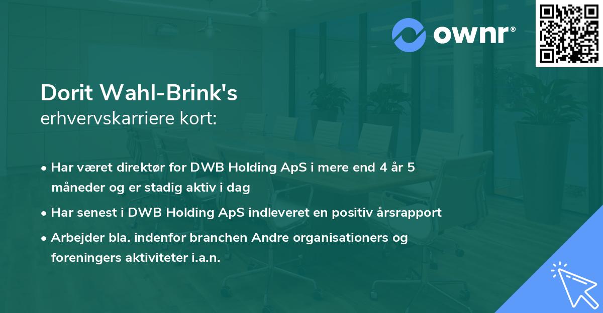 Dorit Wahl-Brink's erhvervskarriere kort