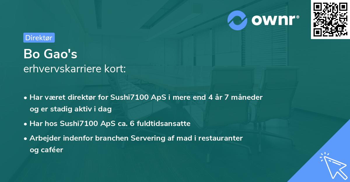 Bo Gao's erhvervskarriere kort