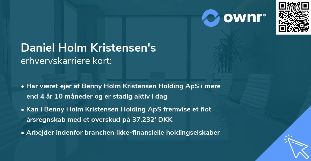 Daniel Holm Kristensen's erhvervskarriere kort