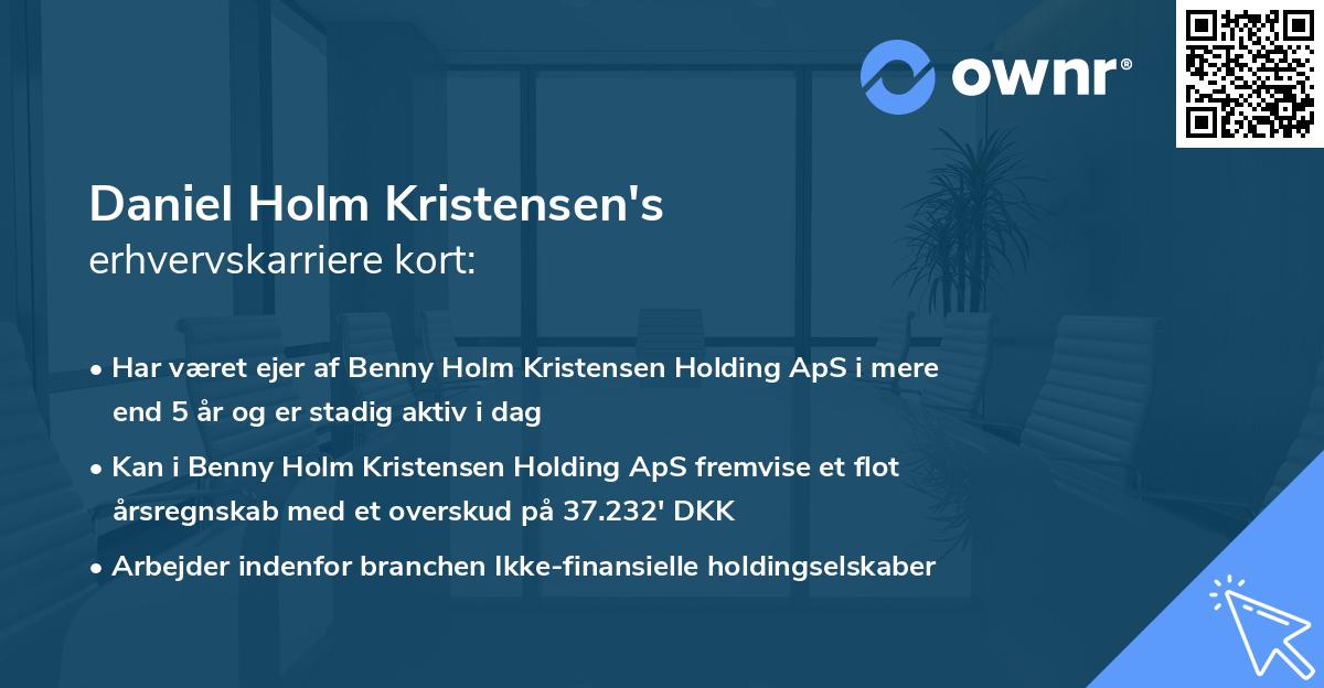 Daniel Holm Kristensen's erhvervskarriere kort
