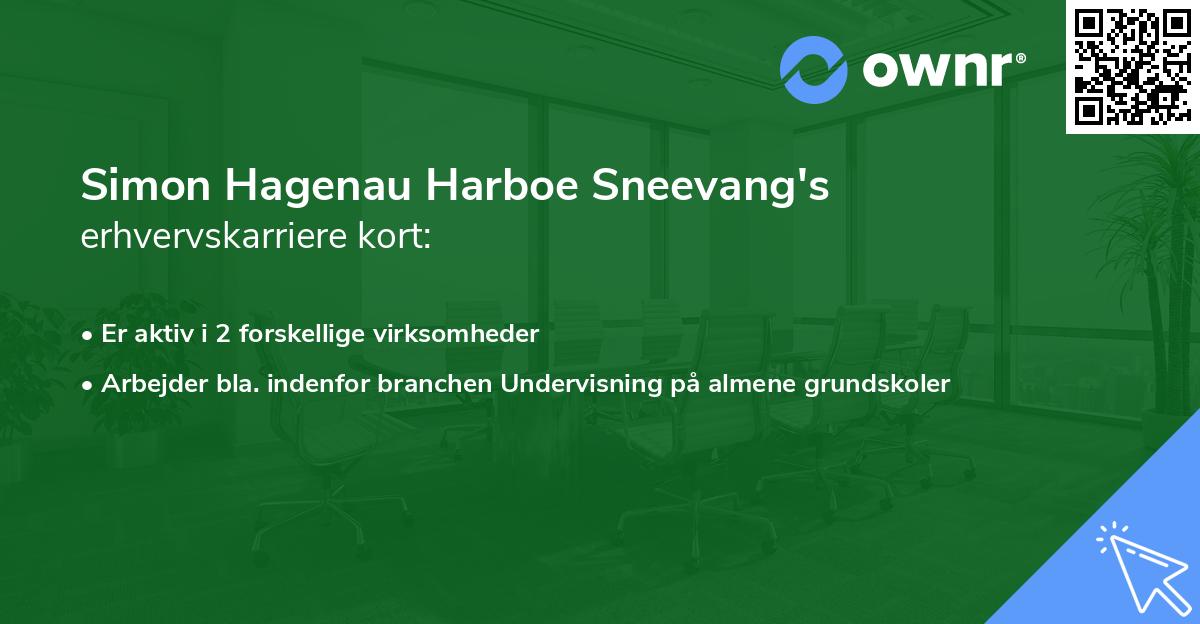 Simon Hagenau Harboe Sneevang's erhvervskarriere kort