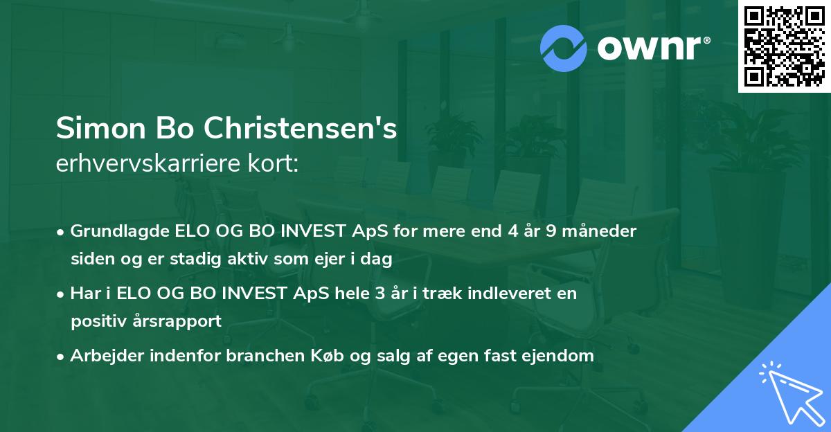 Simon Bo Christensen's erhvervskarriere kort