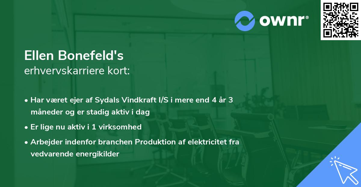 Ellen Bonefeld's erhvervskarriere kort