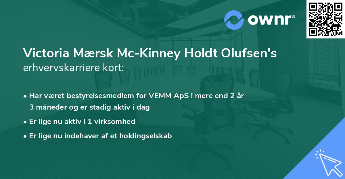 Victoria Mærsk Mc-Kinney Holdt Olufsen's erhvervskarriere kort