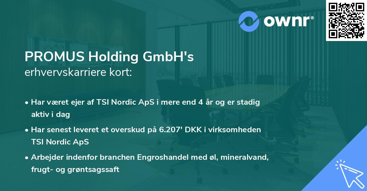PROMUS Holding GmbH's erhvervskarriere kort
