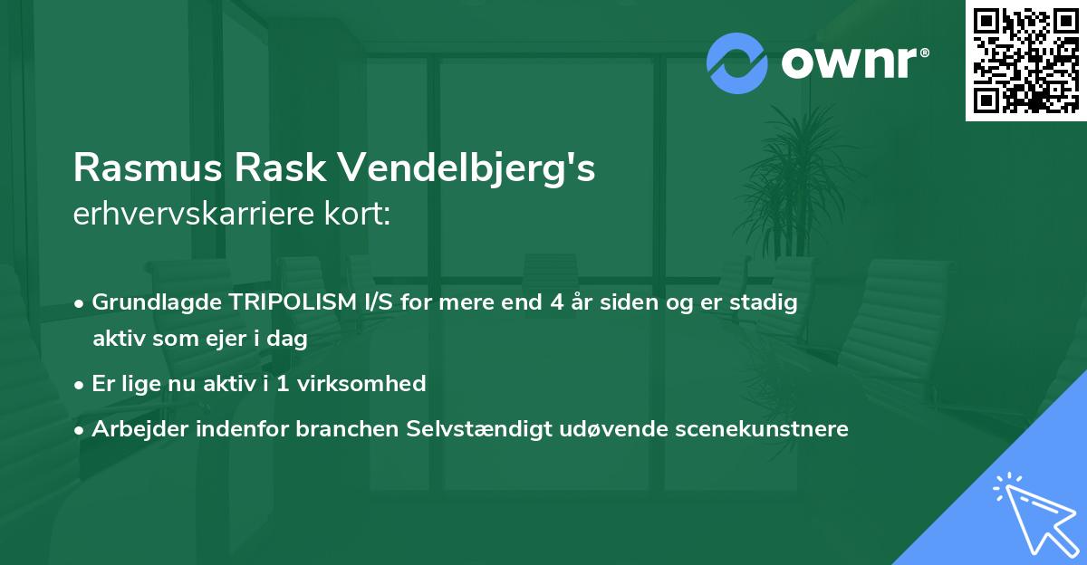Rasmus Rask Vendelbjerg's erhvervskarriere kort