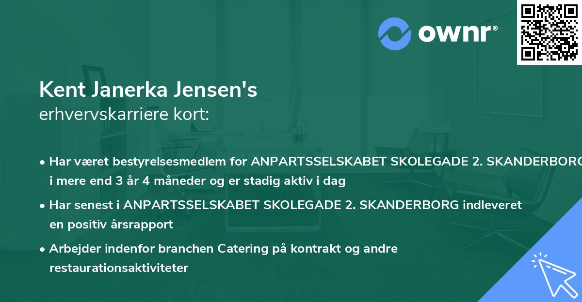 Kent Janerka Jensen's erhvervskarriere kort