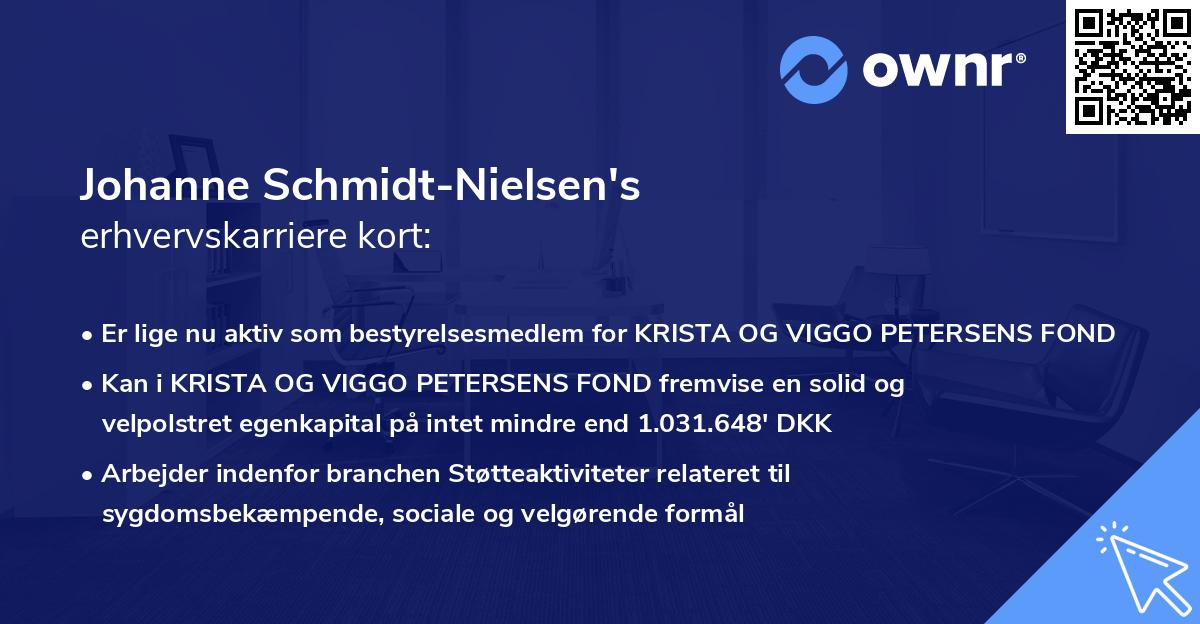 Johanne Schmidt-Nielsen's erhvervskarriere kort