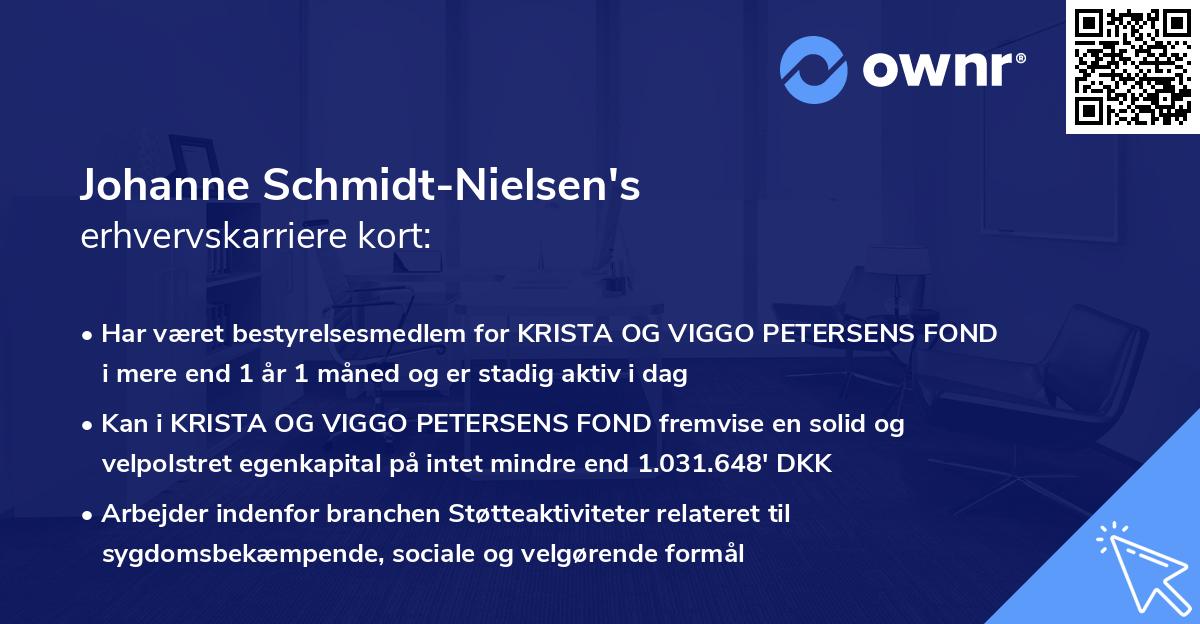 Johanne Schmidt-Nielsen's erhvervskarriere kort
