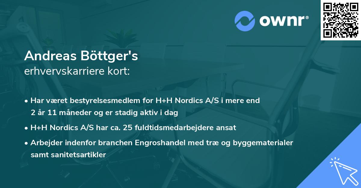 Andreas Böttger's erhvervskarriere kort
