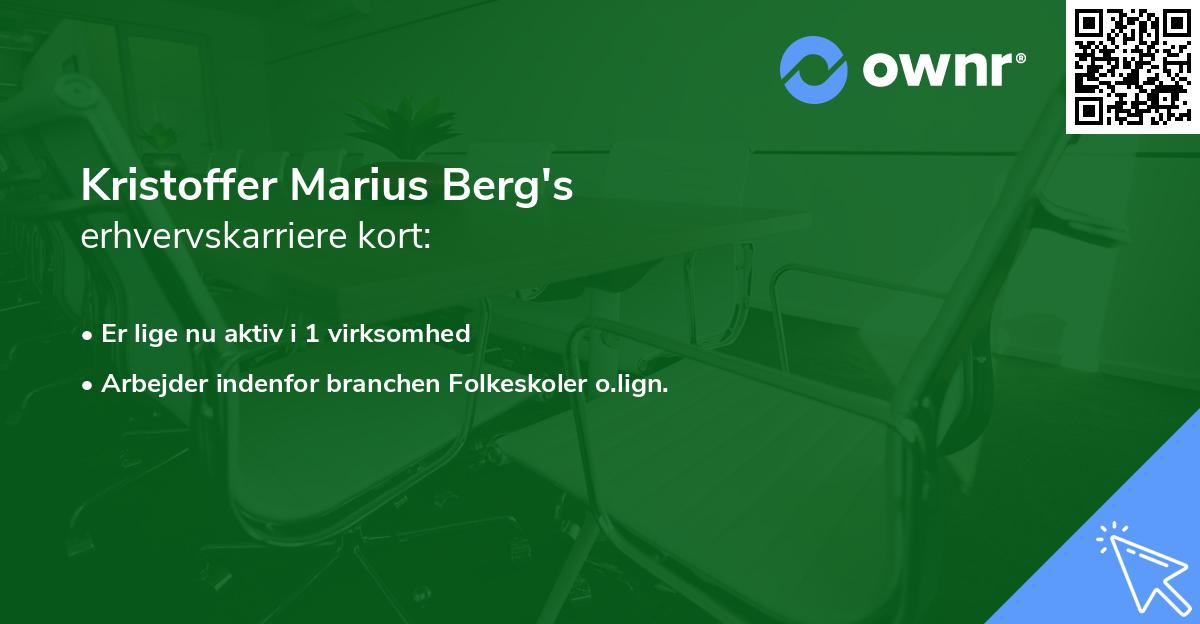 Kristoffer Marius Berg's erhvervskarriere kort