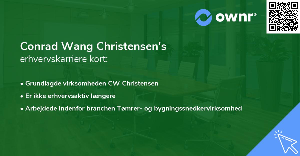 Conrad Wang Christensen's erhvervskarriere kort