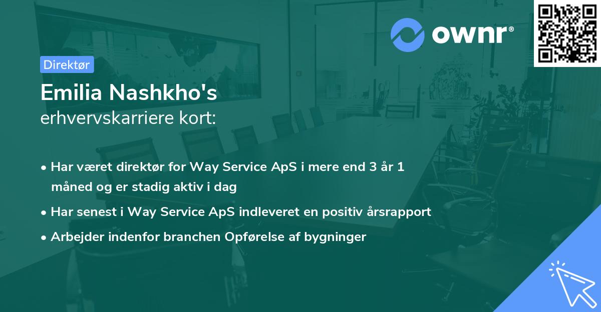 Emilia Nashkho's erhvervskarriere kort