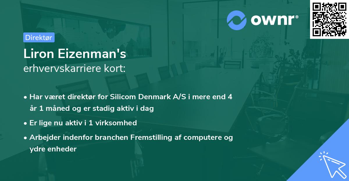 Liron Eizenman's erhvervskarriere kort