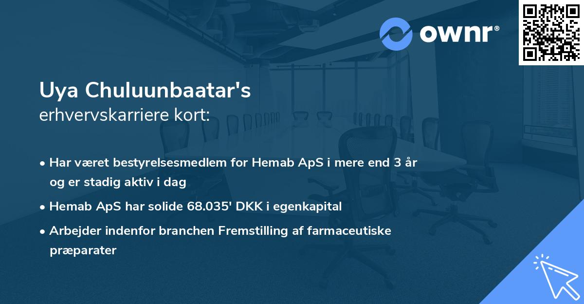 Uya Chuluunbaatar's erhvervskarriere kort