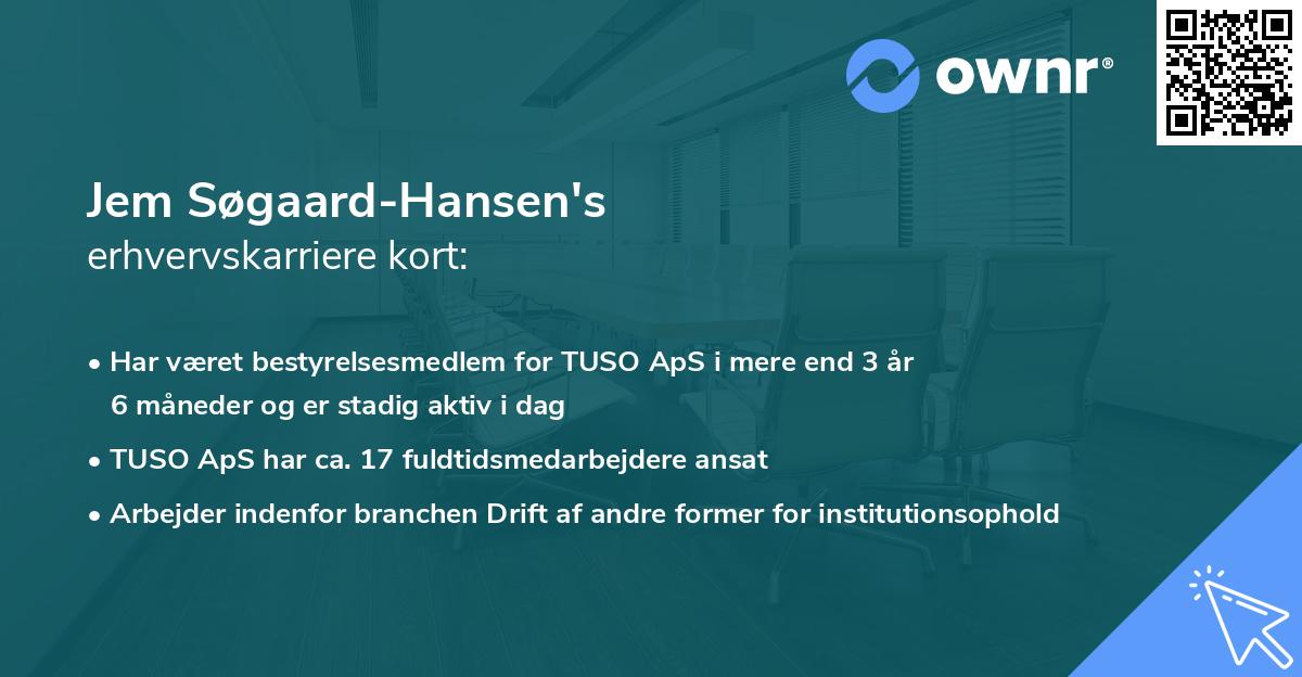 Jem Søgaard-Hansen's erhvervskarriere kort