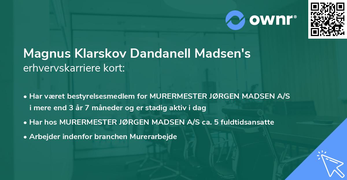 Magnus Klarskov Dandanell Madsen's erhvervskarriere kort