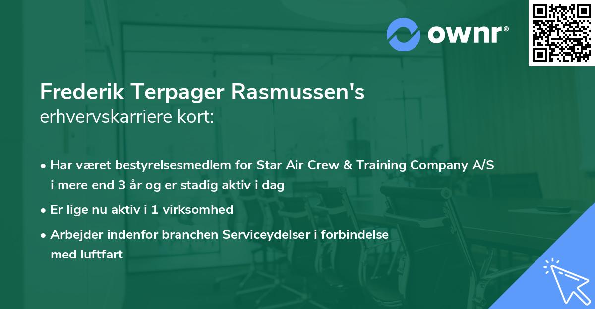 Frederik Terpager Rasmussen's erhvervskarriere kort