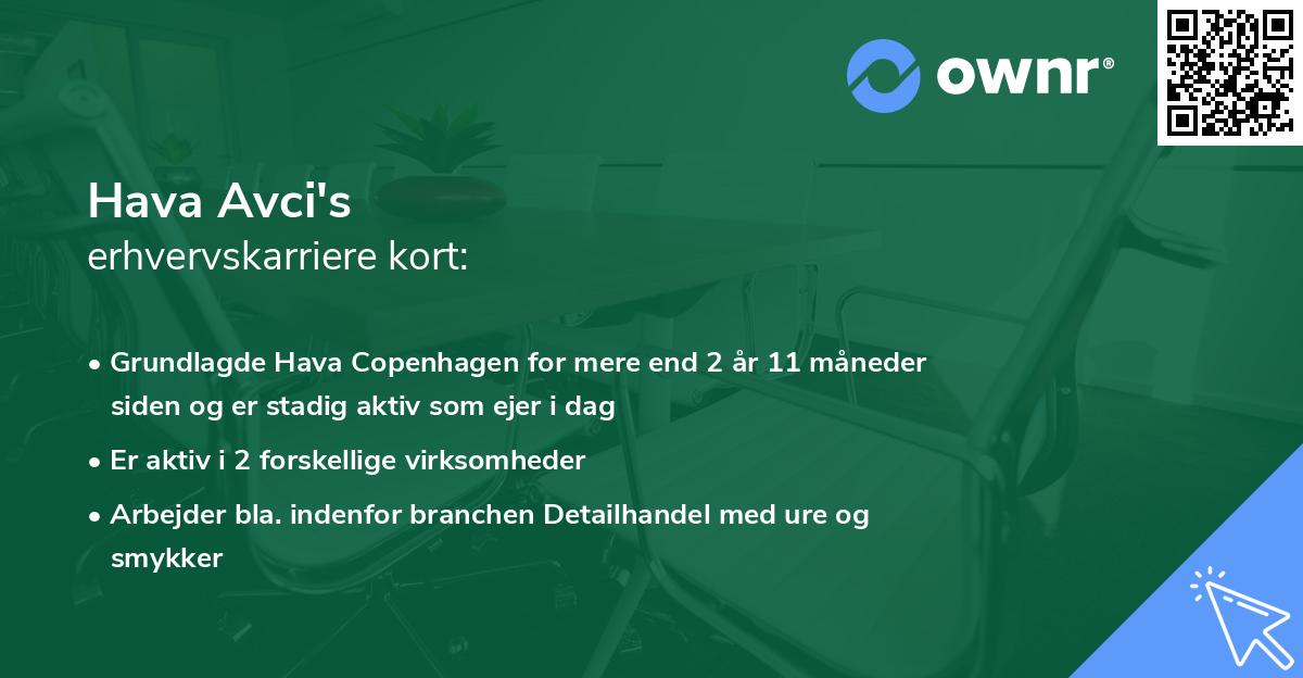 Hava Avci's erhvervskarriere kort