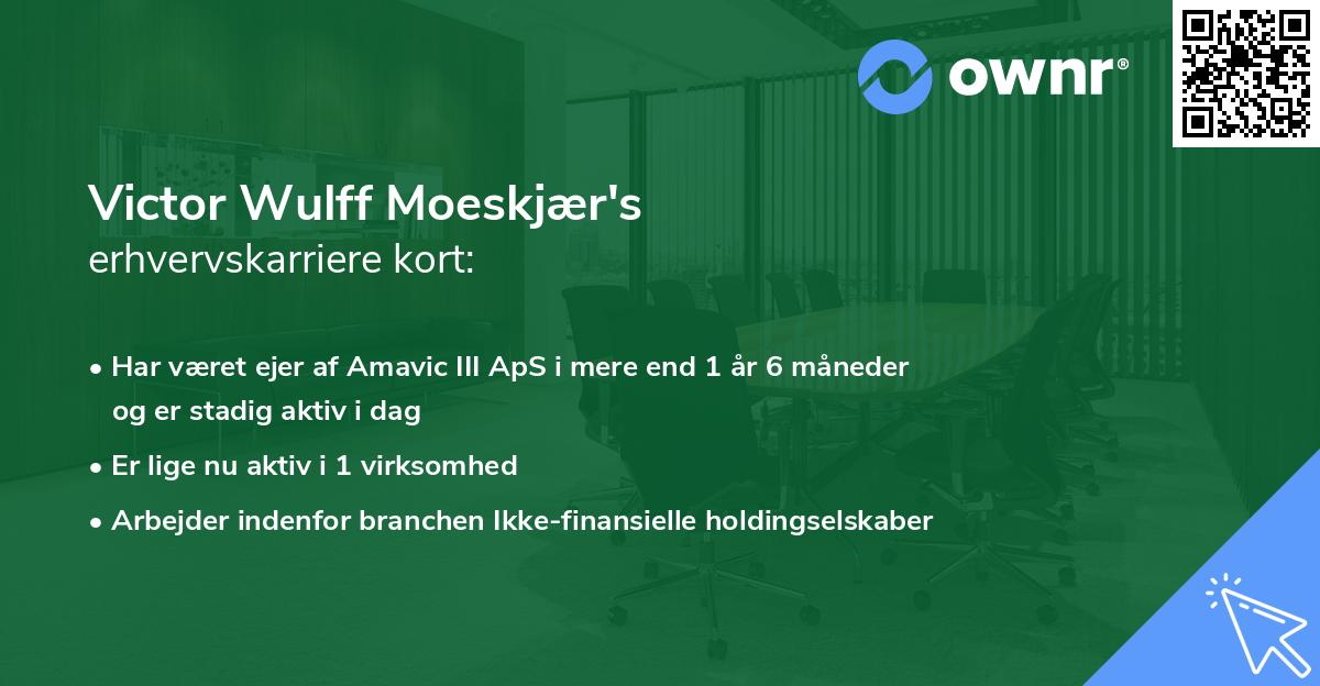 Victor Wulff Moeskjær's erhvervskarriere kort