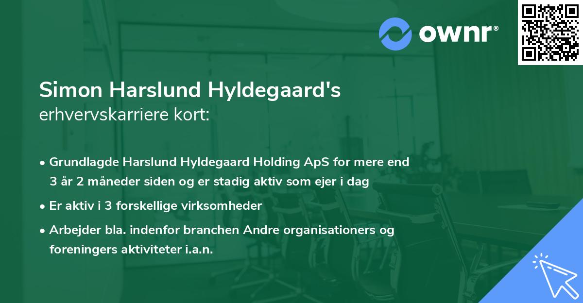 Simon Harslund Hyldegaard's erhvervskarriere kort