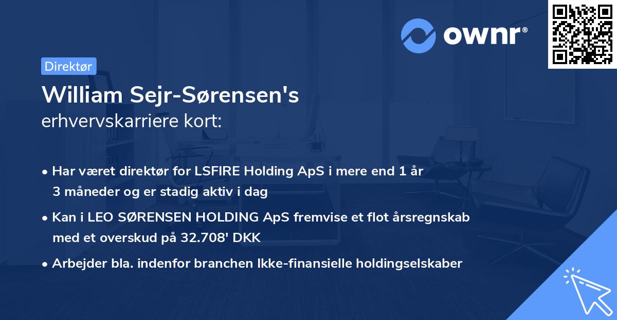 William Sejr-Sørensen's erhvervskarriere kort