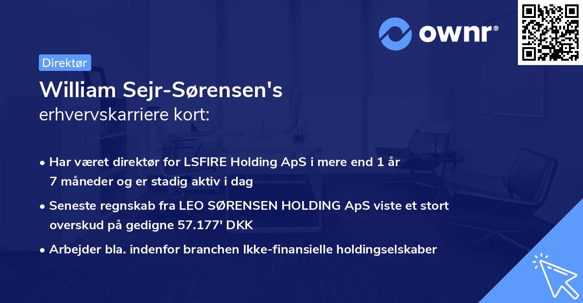 William Sejr-Sørensen's erhvervskarriere kort