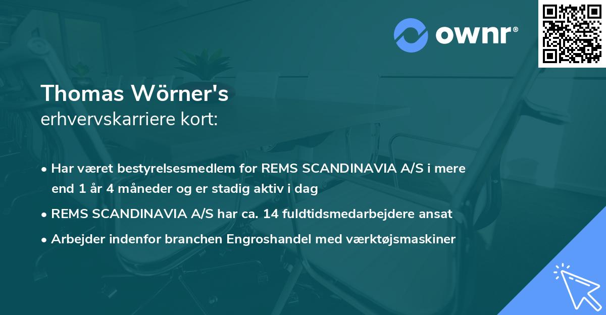 Thomas Wörner's erhvervskarriere kort