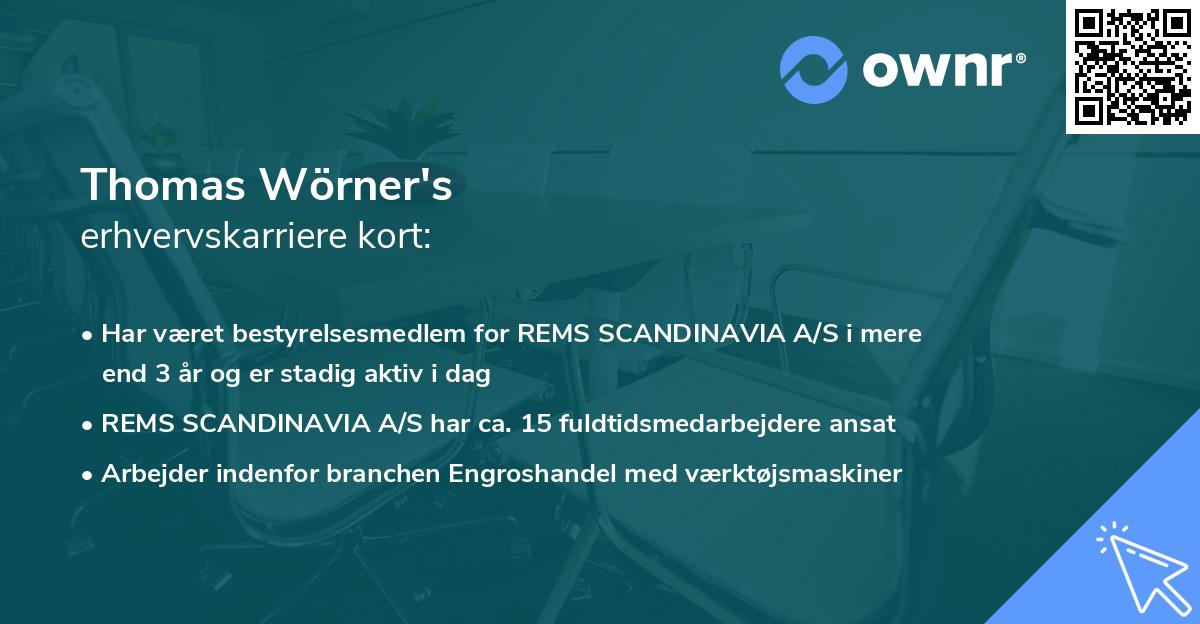 Thomas Wörner's erhvervskarriere kort