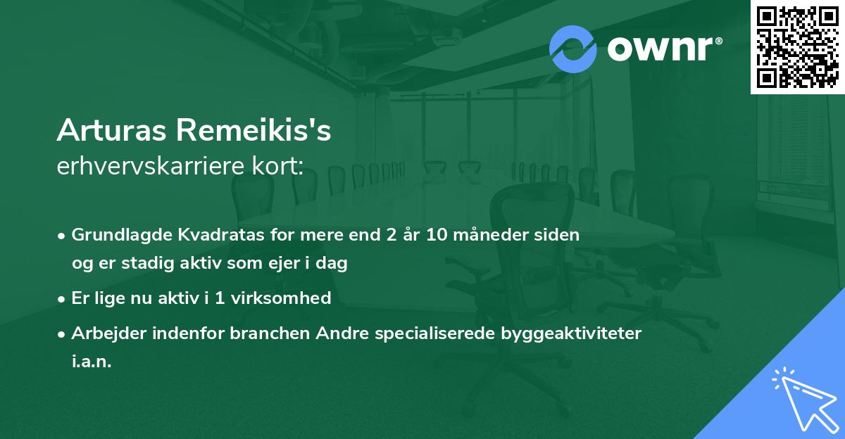Arturas Remeikis's erhvervskarriere kort