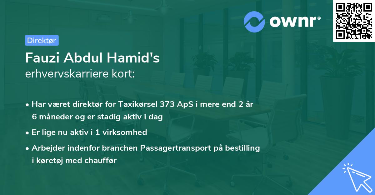 Fauzi Abdul Hamid's erhvervskarriere kort