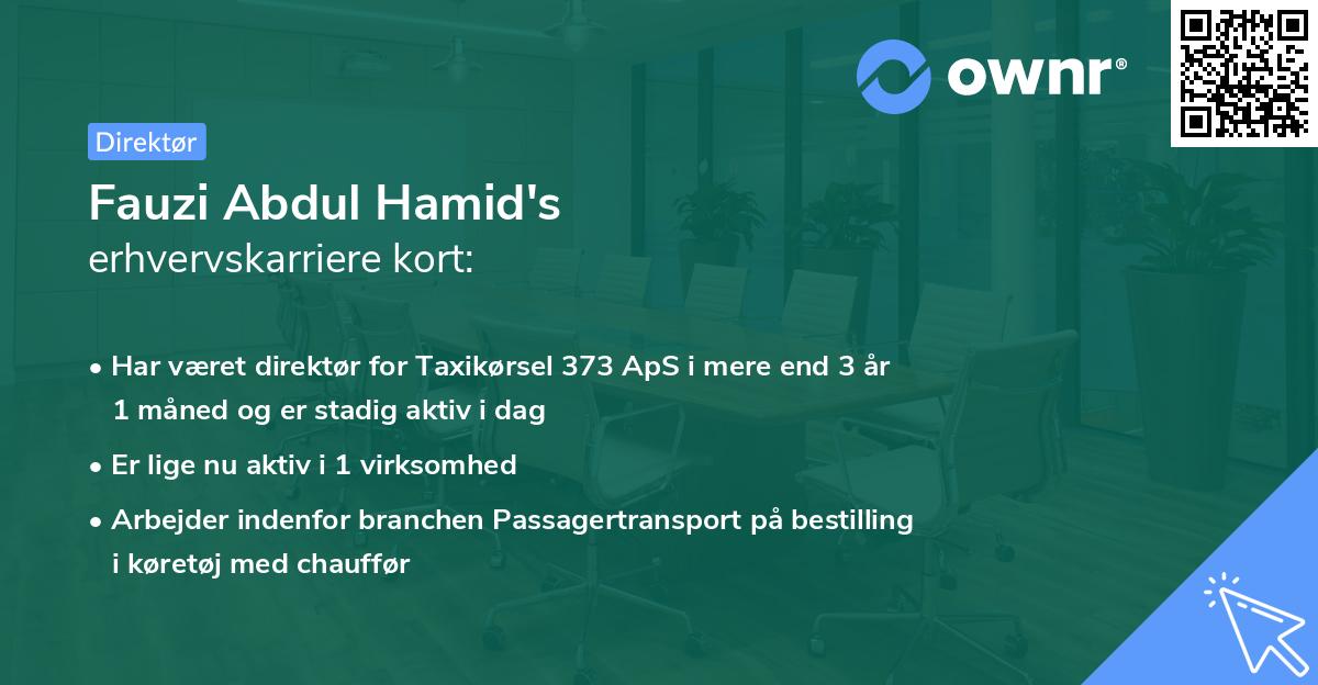 Fauzi Abdul Hamid's erhvervskarriere kort