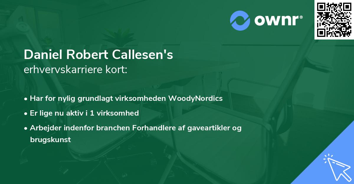 Daniel Robert Callesen's erhvervskarriere kort