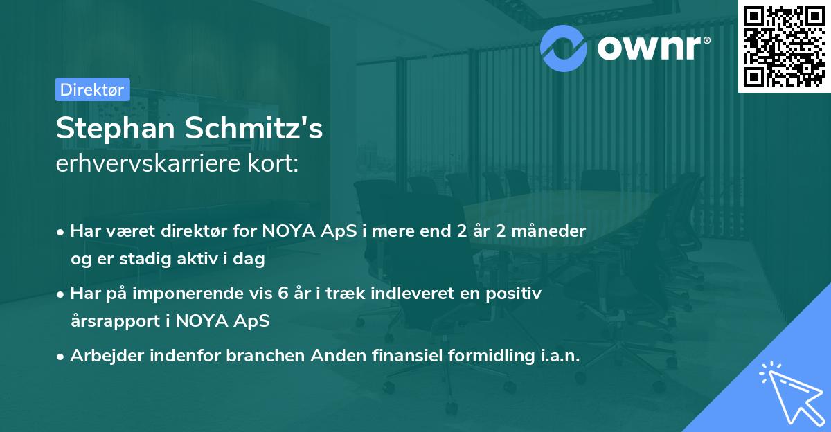 Stephan Schmitz's erhvervskarriere kort