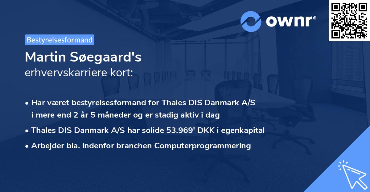 Martin Søegaard's erhvervskarriere kort