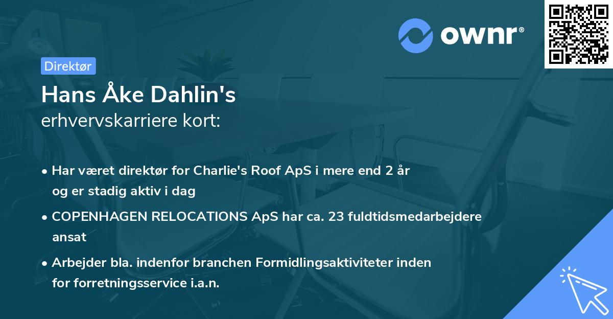 Hans Åke Dahlin's erhvervskarriere kort