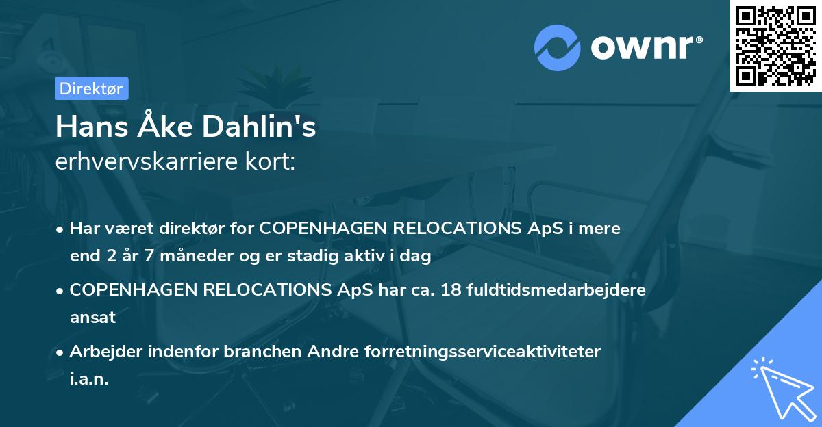 Hans Åke Dahlin's erhvervskarriere kort