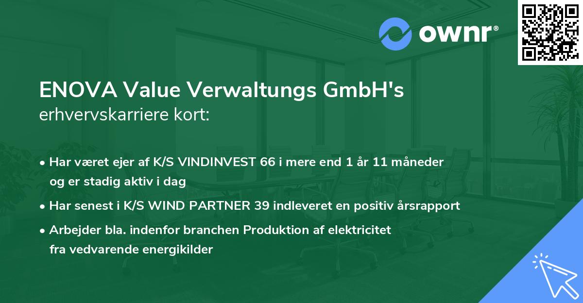 ENOVA Value Verwaltungs GmbH's erhvervskarriere kort