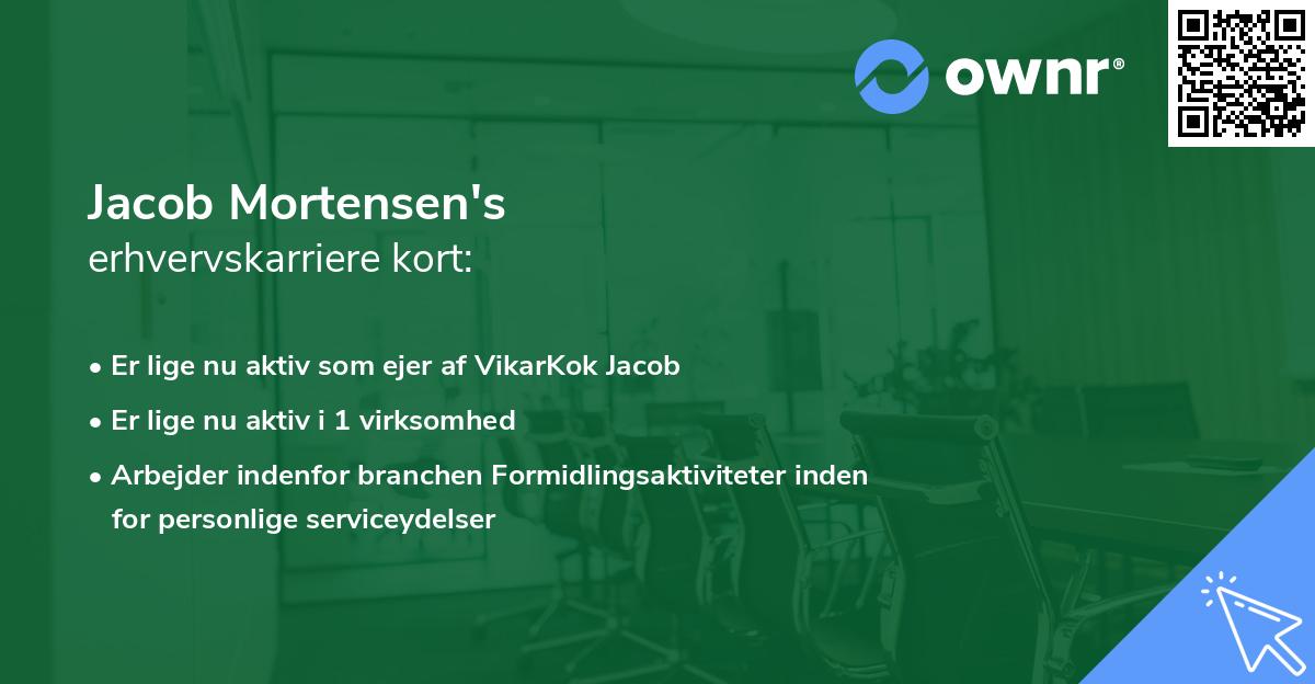 Jacob Mortensen's erhvervskarriere kort