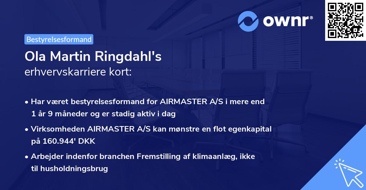 Ola Martin Ringdahl's erhvervskarriere kort