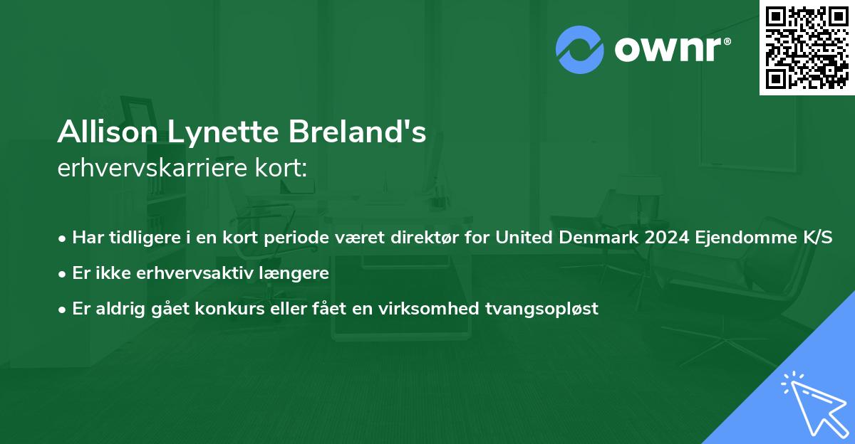 Allison Lynette Breland's erhvervskarriere kort