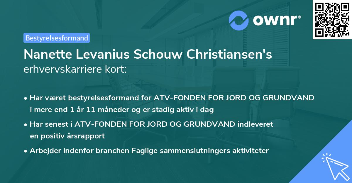 Nanette Levanius Schouw Christiansen's erhvervskarriere kort