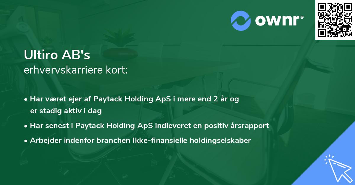 Ultiro AB's erhvervskarriere kort