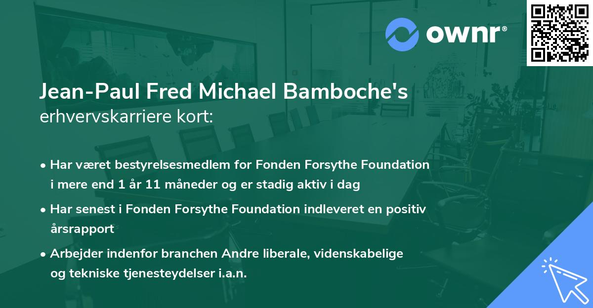 Jean-Paul Fred Michael Bamboche's erhvervskarriere kort
