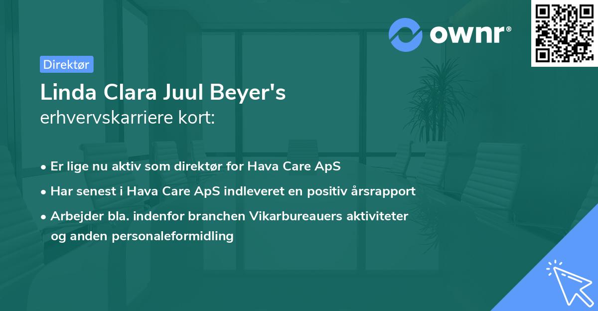 Linda Clara Juul Beyer's erhvervskarriere kort
