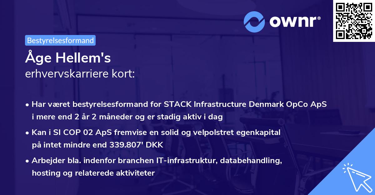 Åge Hellem's erhvervskarriere kort