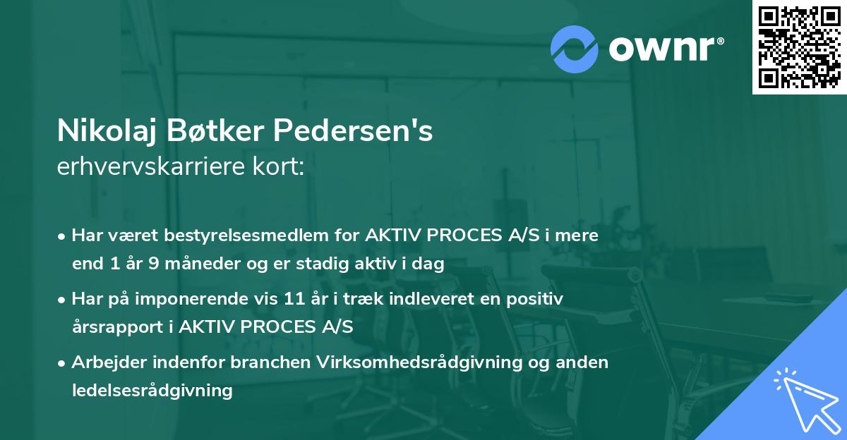 Nikolaj Bøtker Pedersen's erhvervskarriere kort