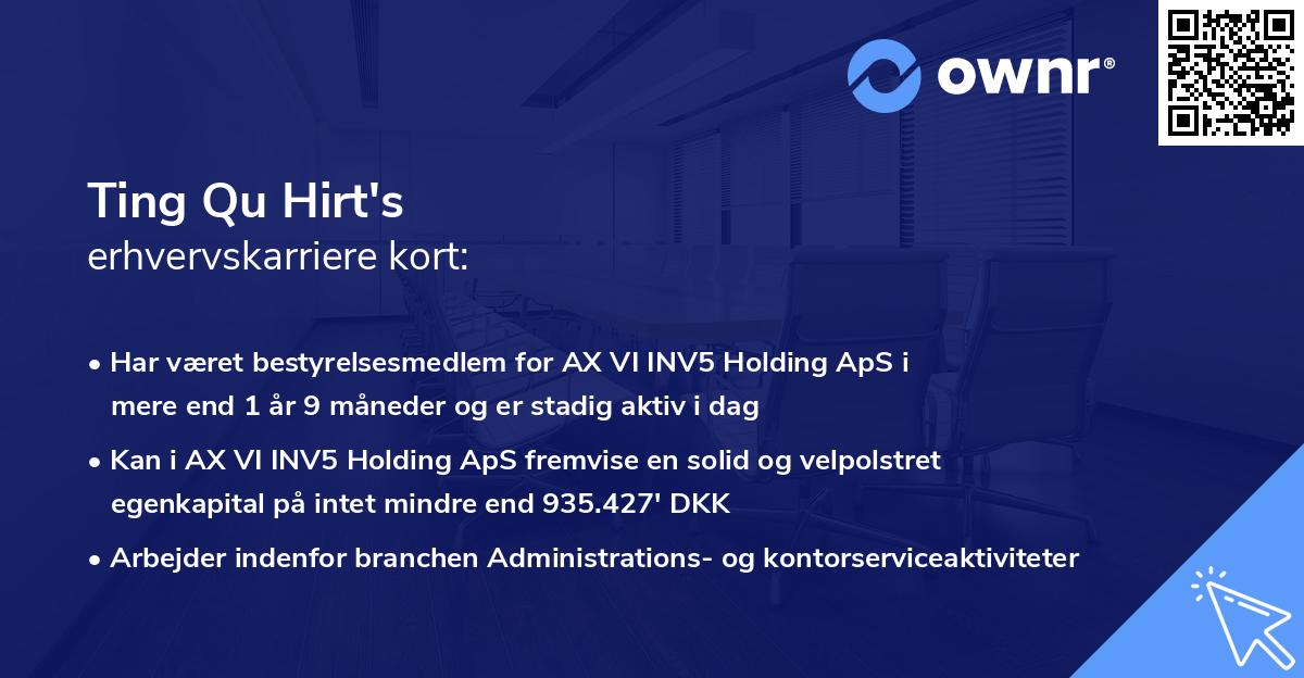 Ting Qu Hirt's erhvervskarriere kort