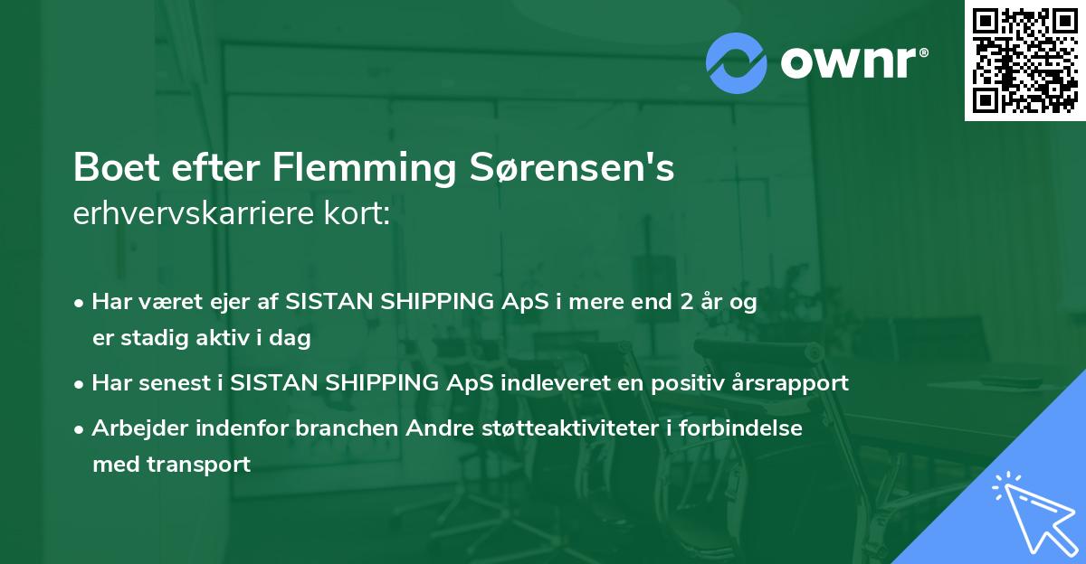 Boet efter Flemming Sørensen's erhvervskarriere kort